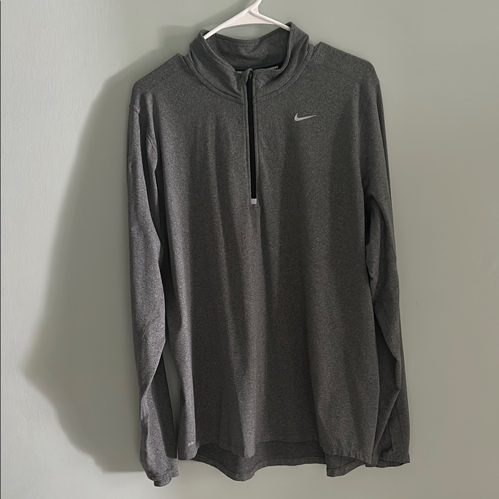 Nike Gray Quarter-Zip Performance Sweatshirt - image 1